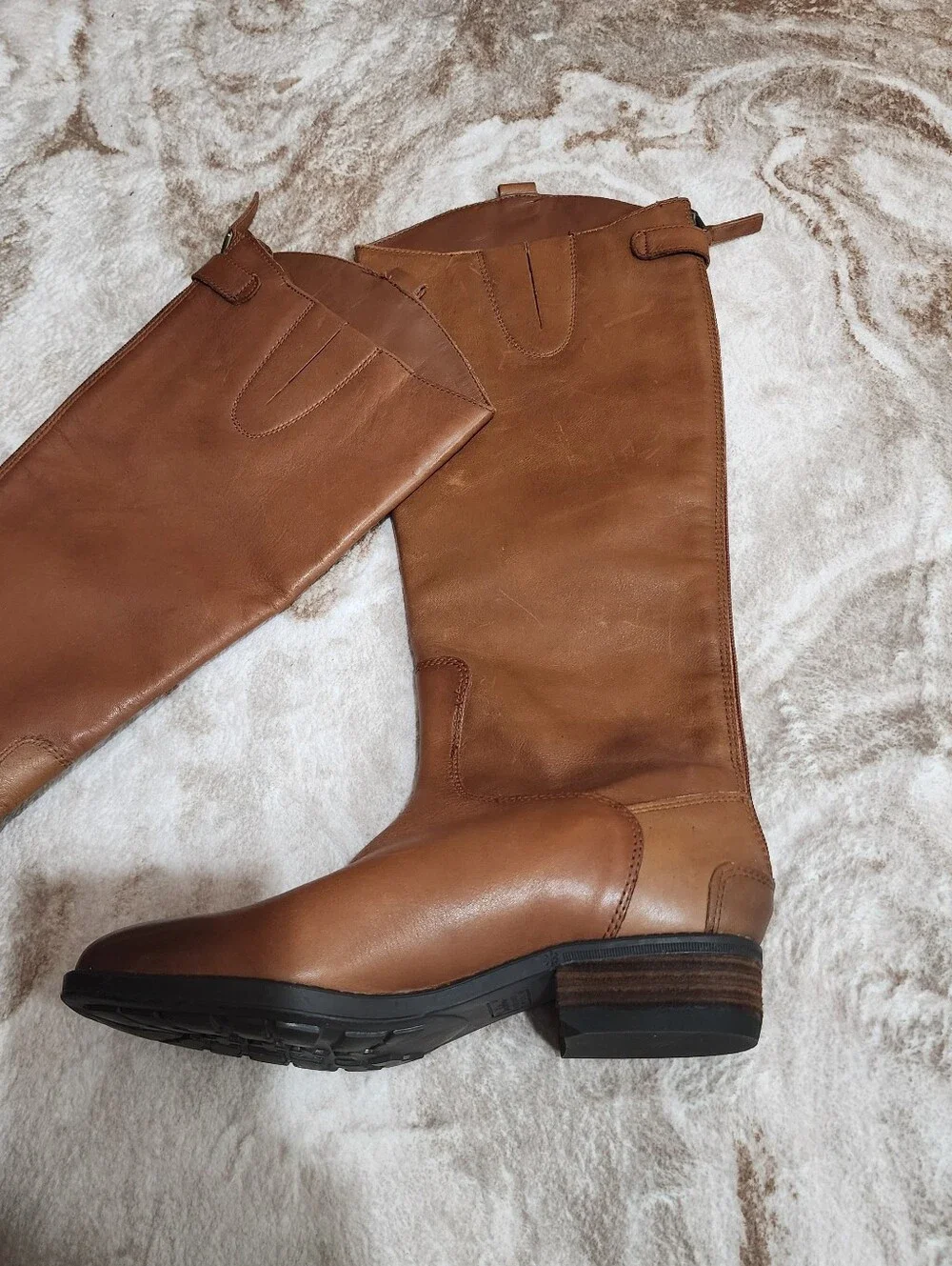 Sam Edelman Women's Knee-High Leather Riding Boots — Tan